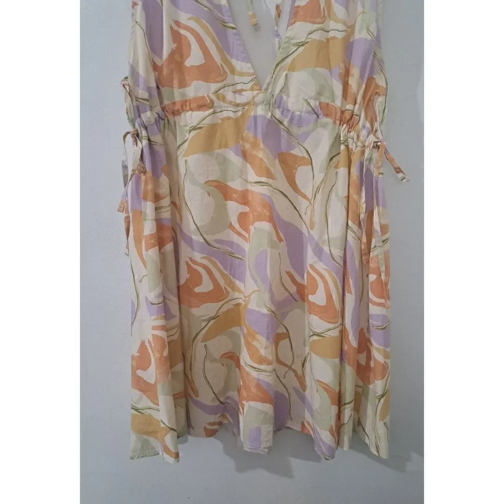 Asos ROMANIA womens Size 8 FLARE SWING Mini shift Dress Plunge Neck Lavender